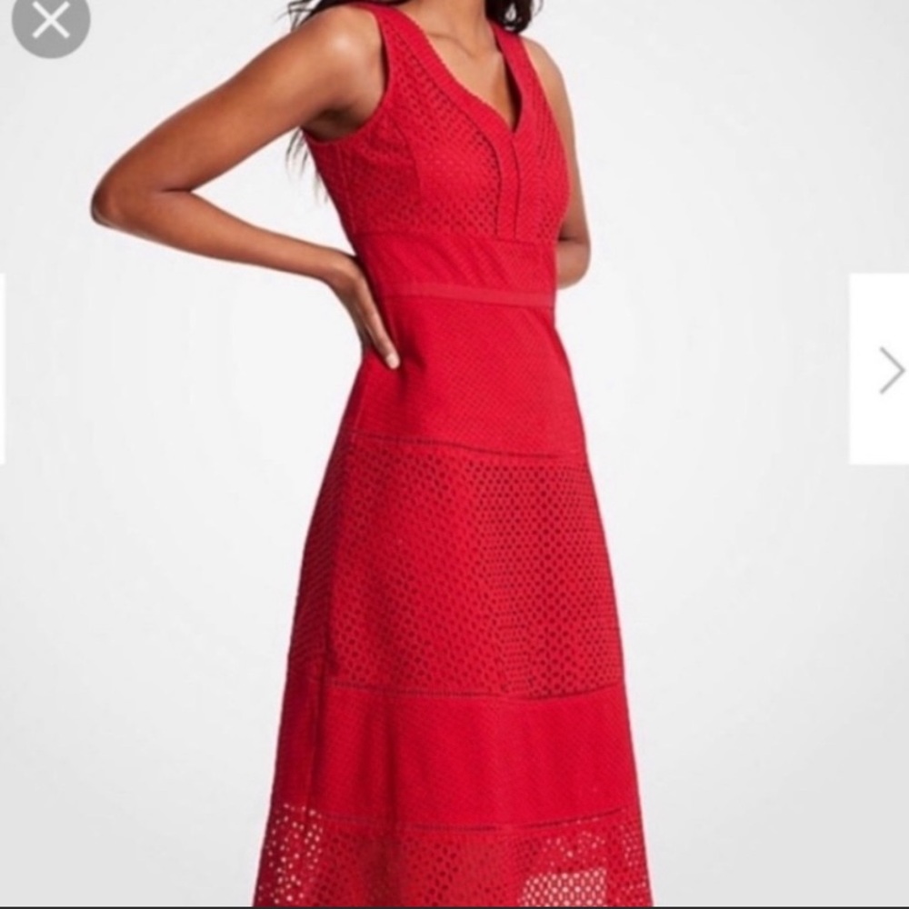 Ann Taylor Eyelet Flare Dress